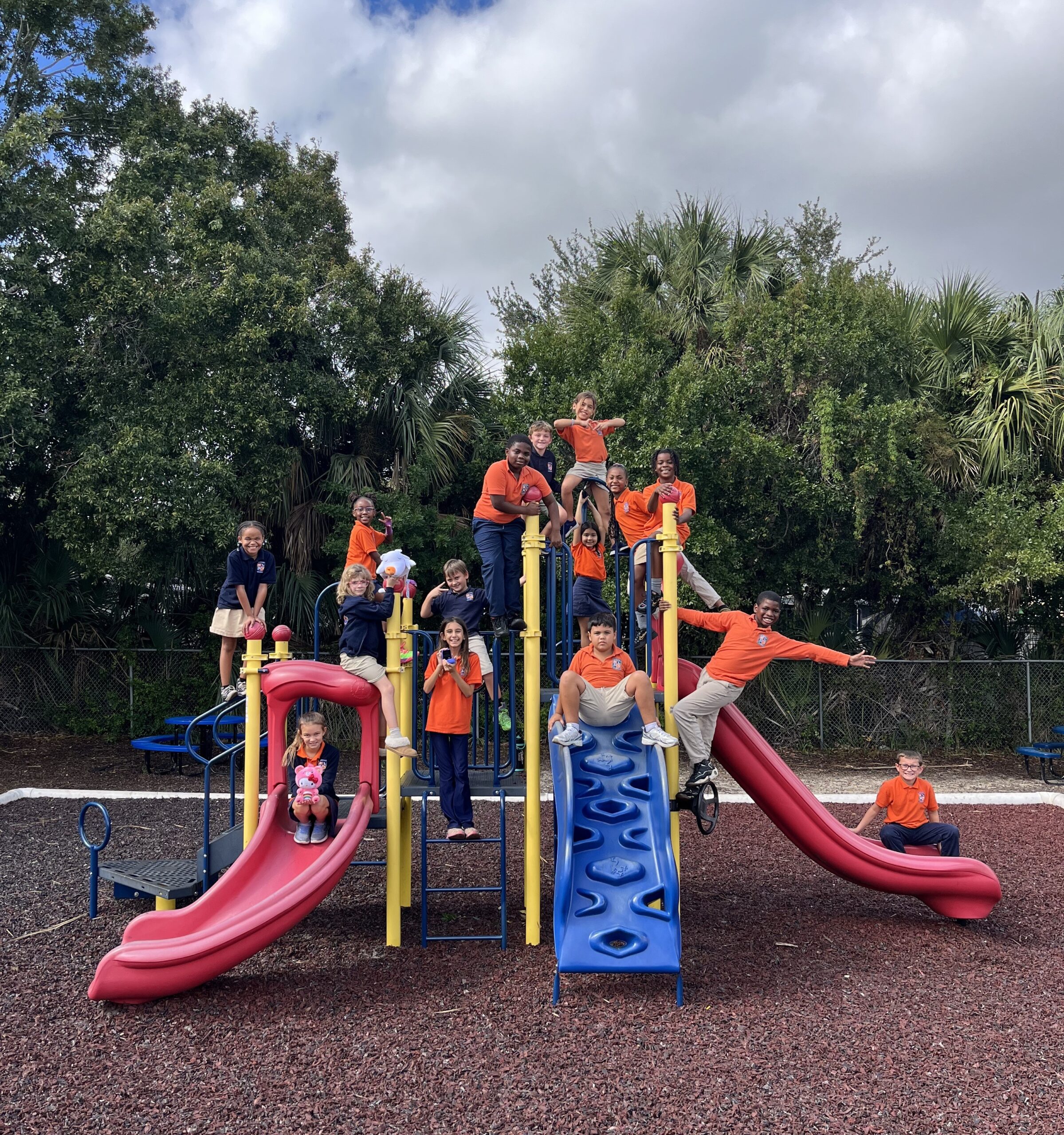 Bethany Christian School students playing together on playground during school day, building community and friendships
